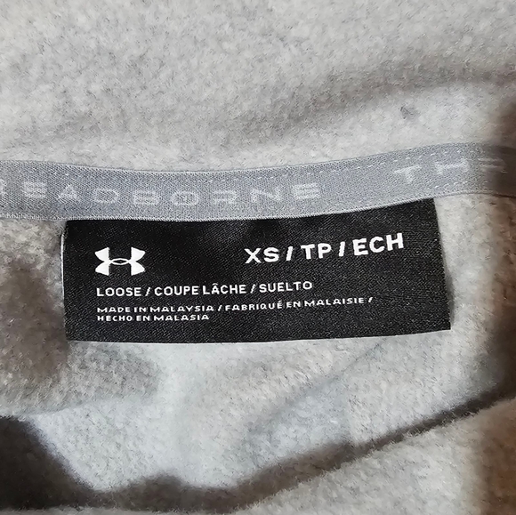 Under Armour Women’s Threadborne Hoodie XS – Gray Funnel Neck Pullover Sweatshir - Picture 3 of 3